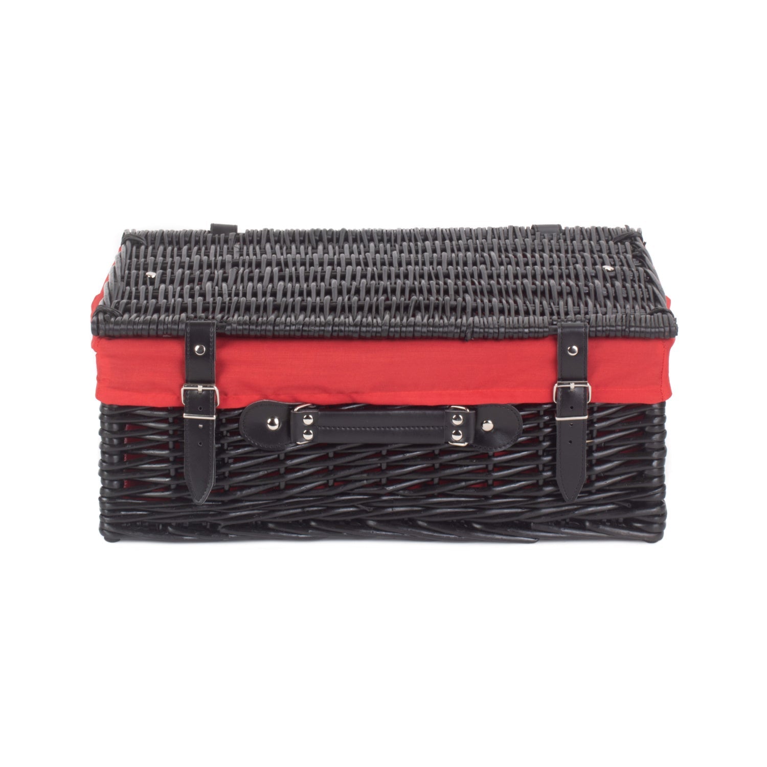 18 Inch Black Willow Hamper with Red Lining - REGN