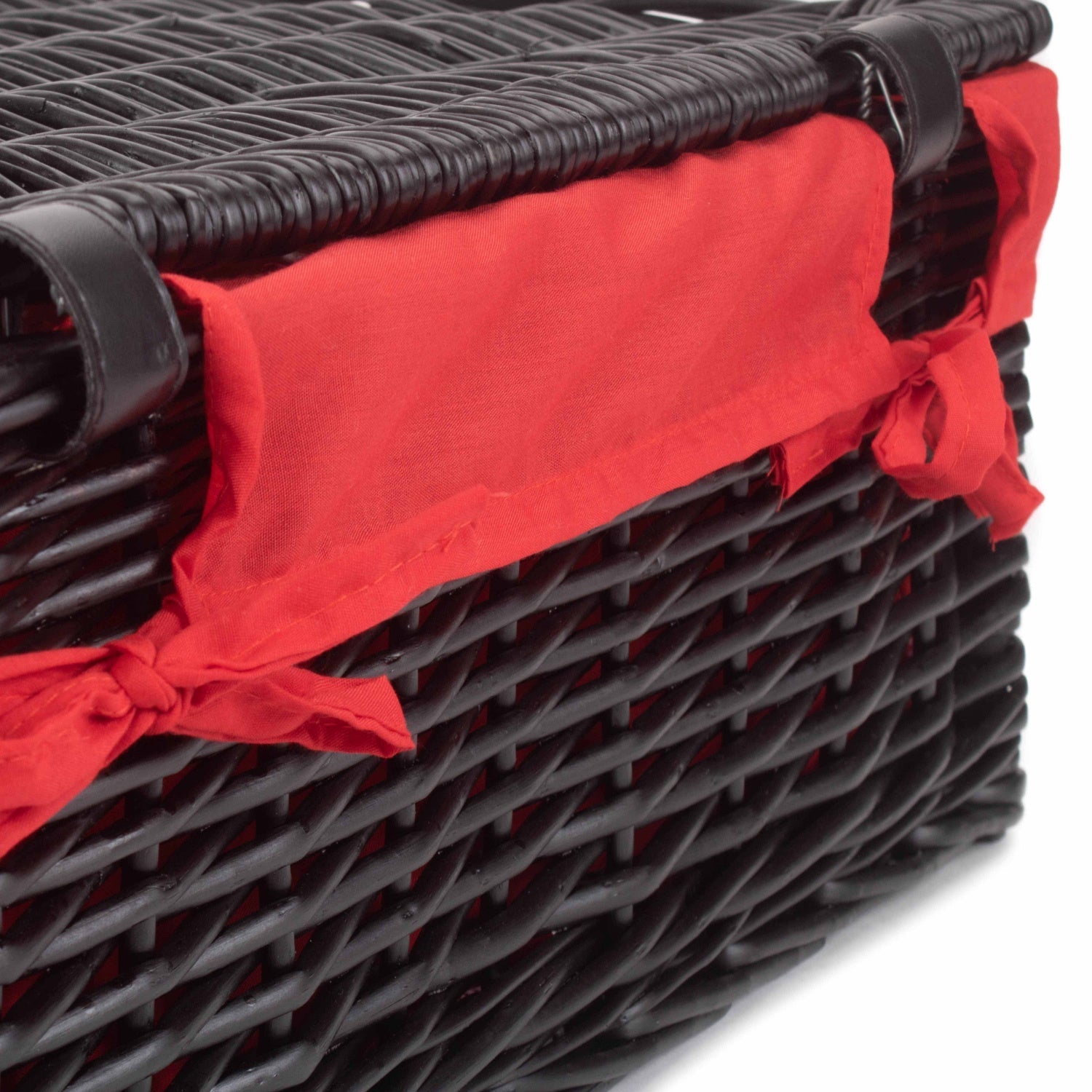 18 Inch Black Willow Hamper with Red Lining - REGN