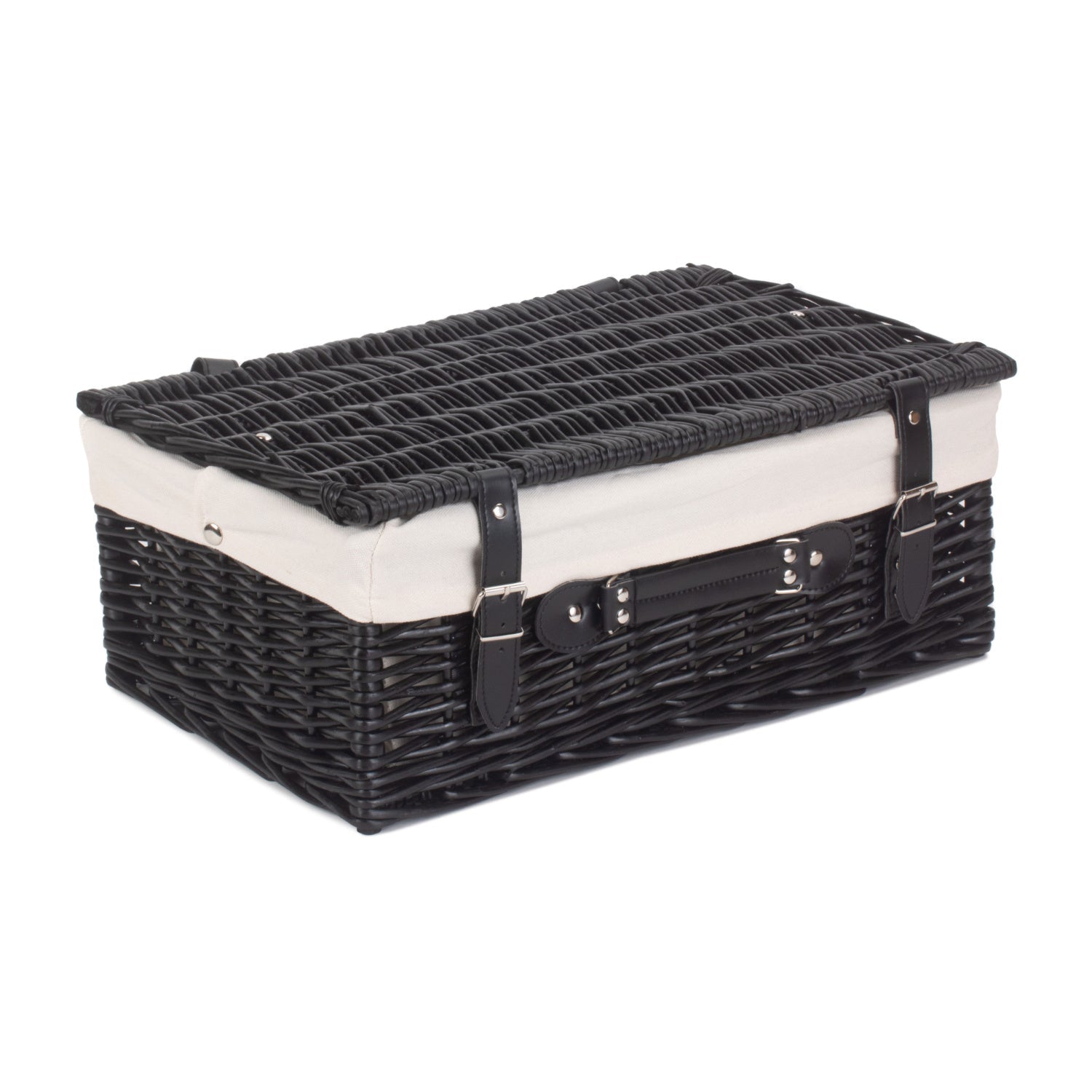 18 Inch Black Willow Hamper with White Lining - REGN