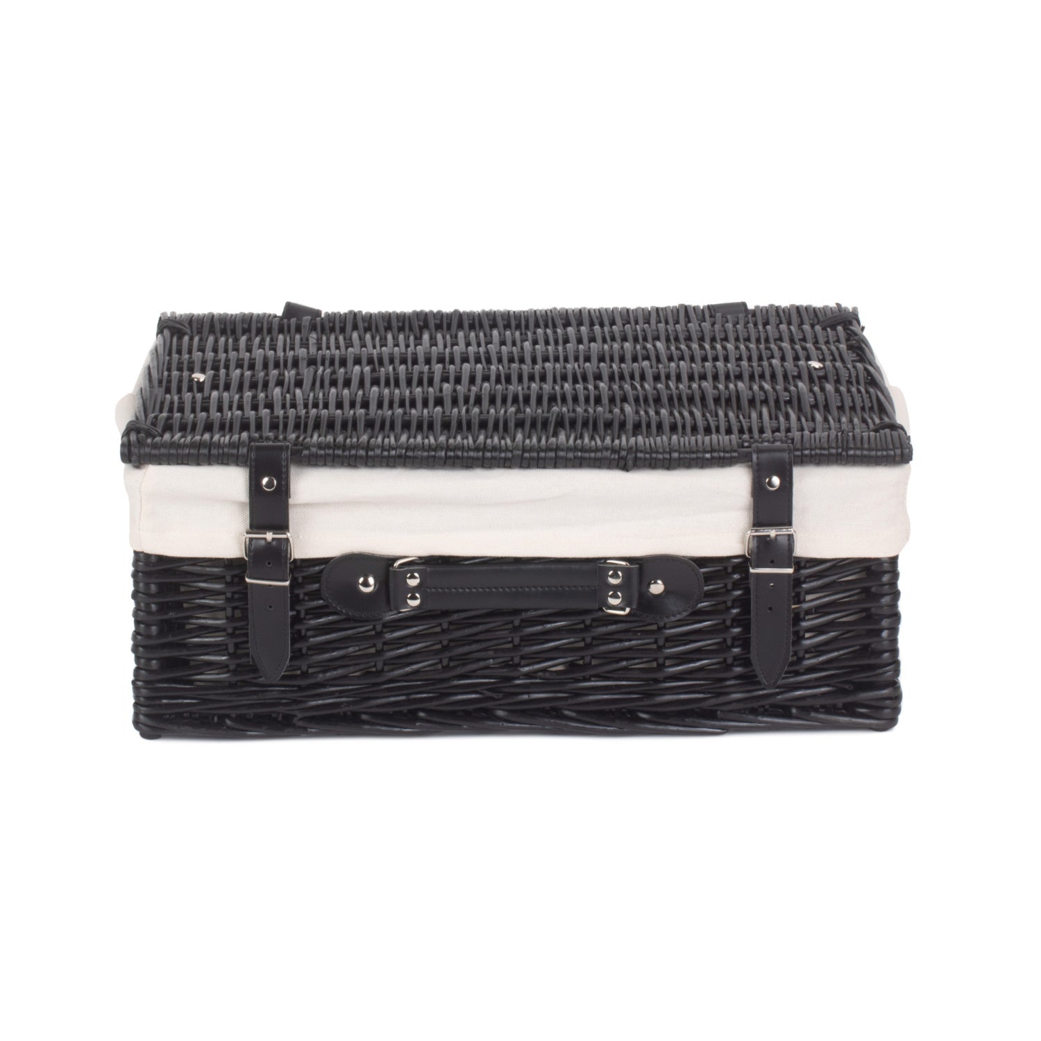 18 Inch Black Willow Hamper with White Lining - REGN