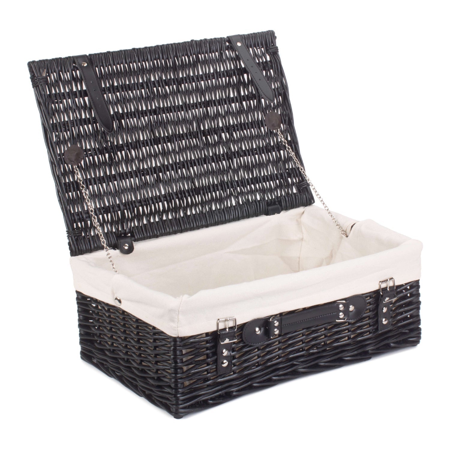 18 Inch Black Willow Hamper with White Lining - REGN