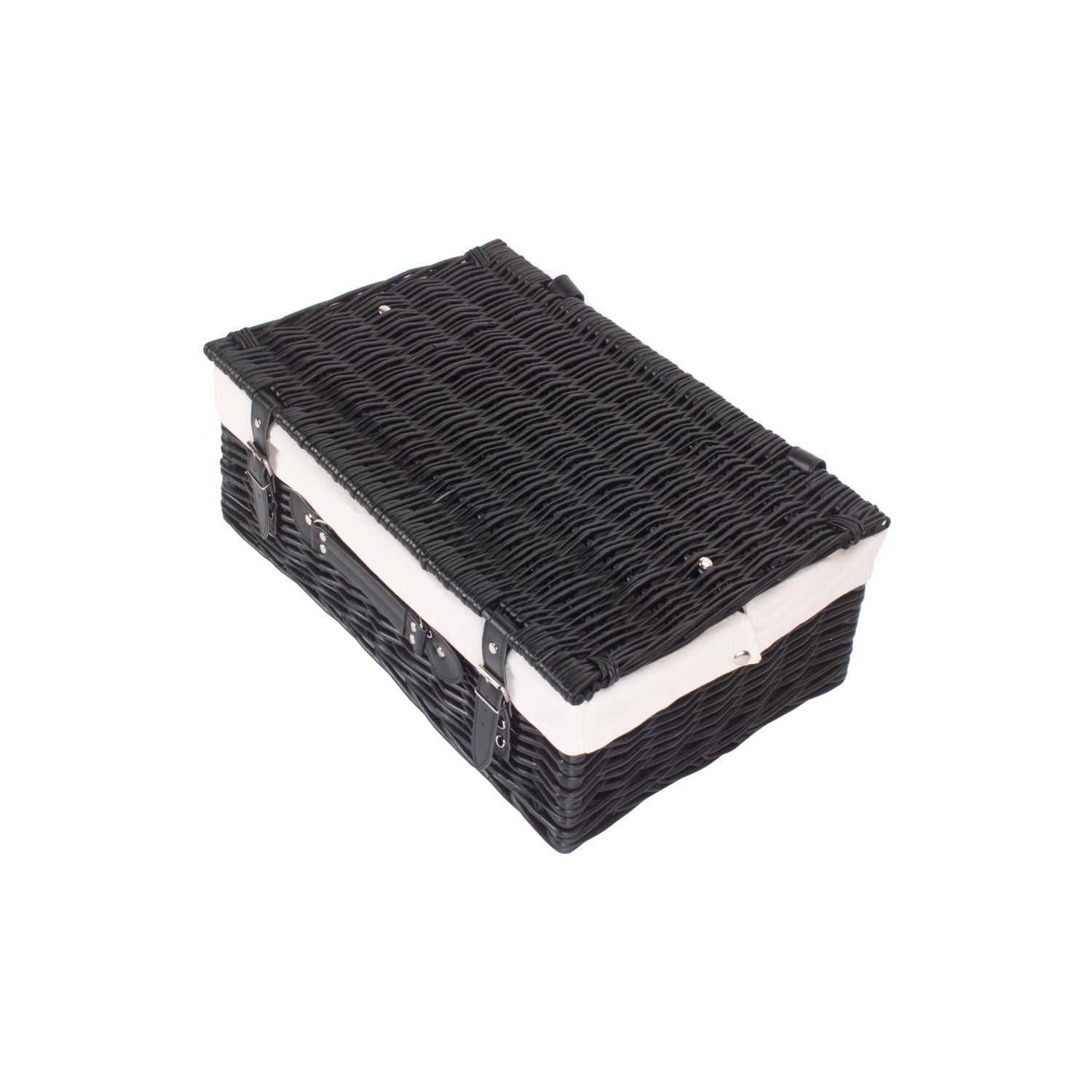 18 Inch Black Willow Hamper with White Lining - REGN
