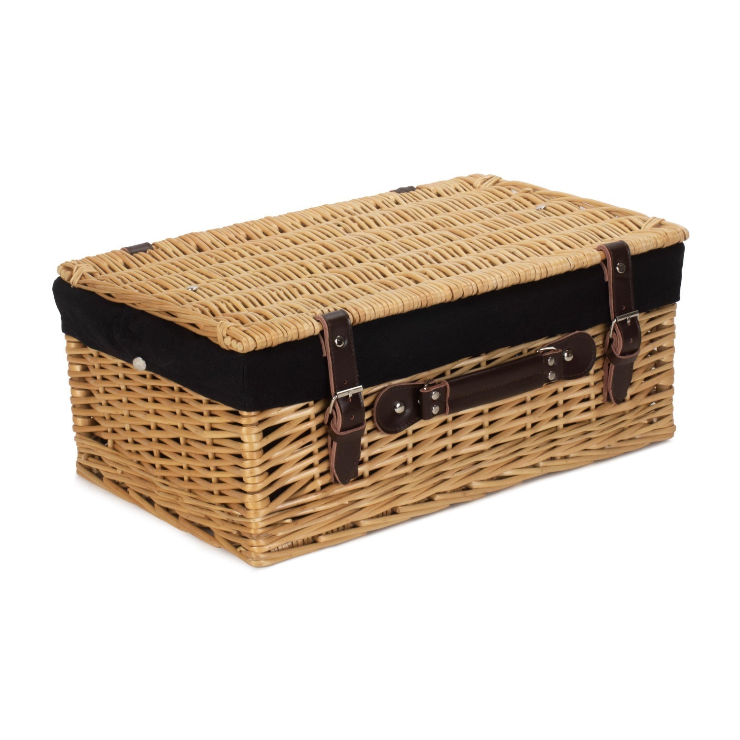 18 Inch Buff Willow Hamper Trunk with Black Lining - REGN