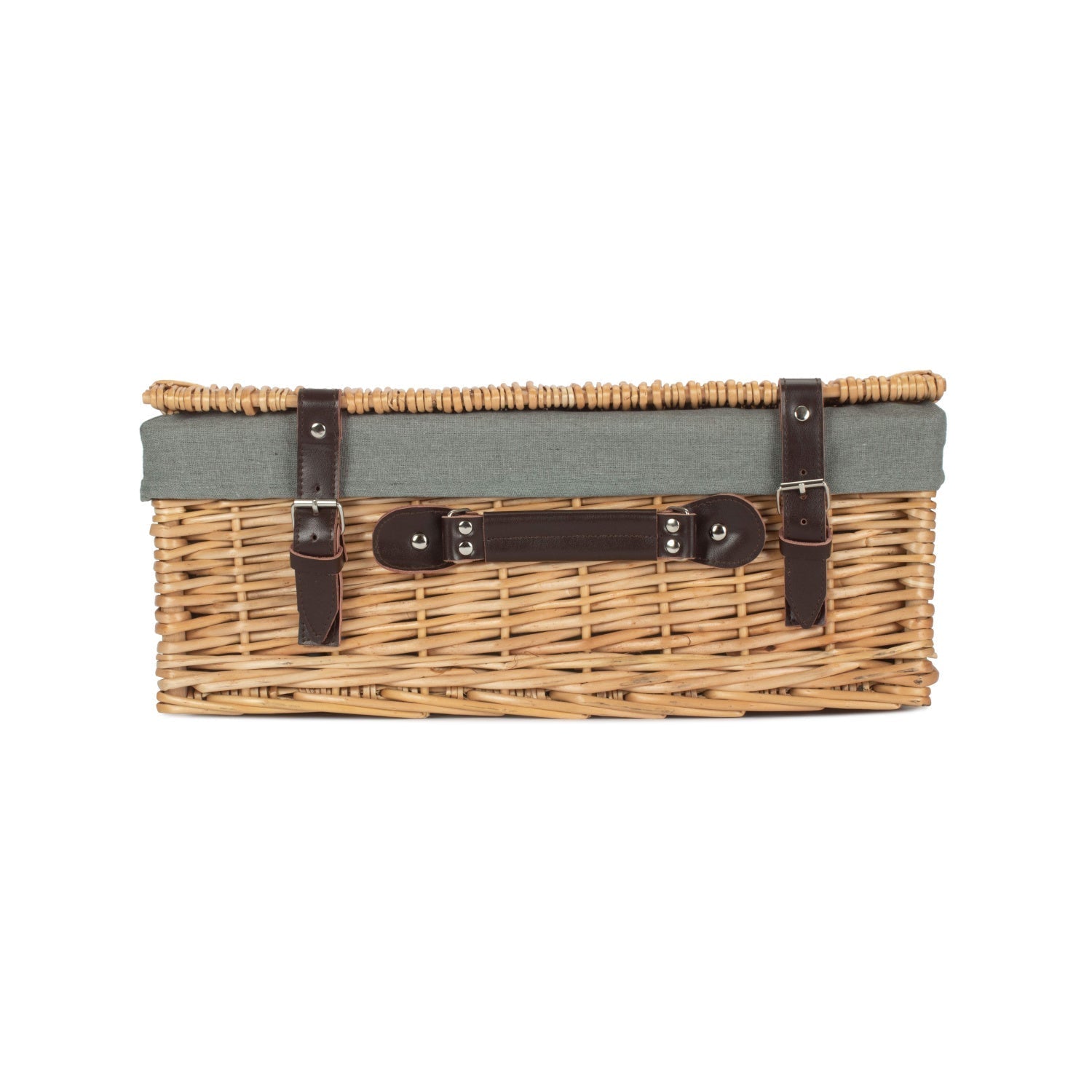 18 Inch Buff Willow Hamper Trunk with Grey Sage Lining - REGN