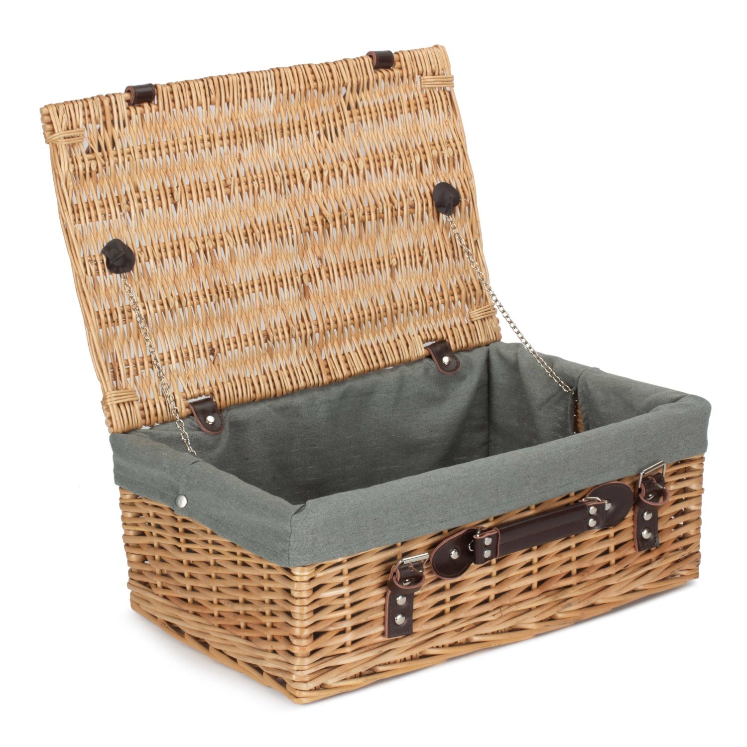 18 Inch Buff Willow Hamper Trunk with Grey Sage Lining - REGN
