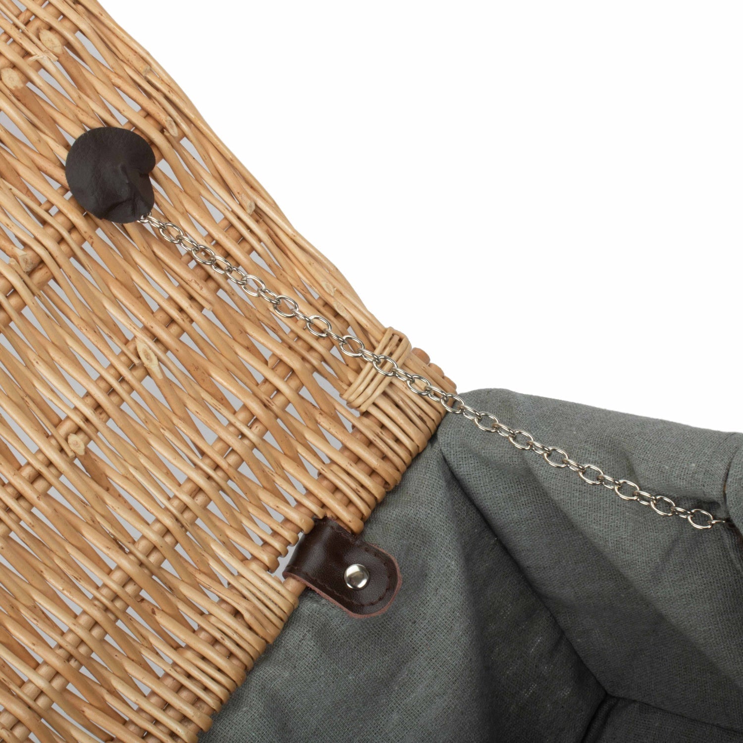18 Inch Buff Willow Hamper Trunk with Grey Sage Lining - REGN