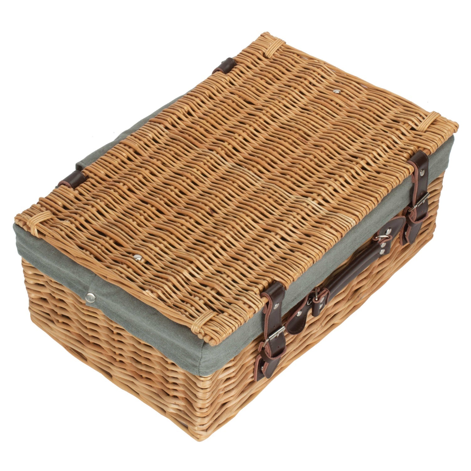 18 Inch Buff Willow Hamper Trunk with Grey Sage Lining - REGN
