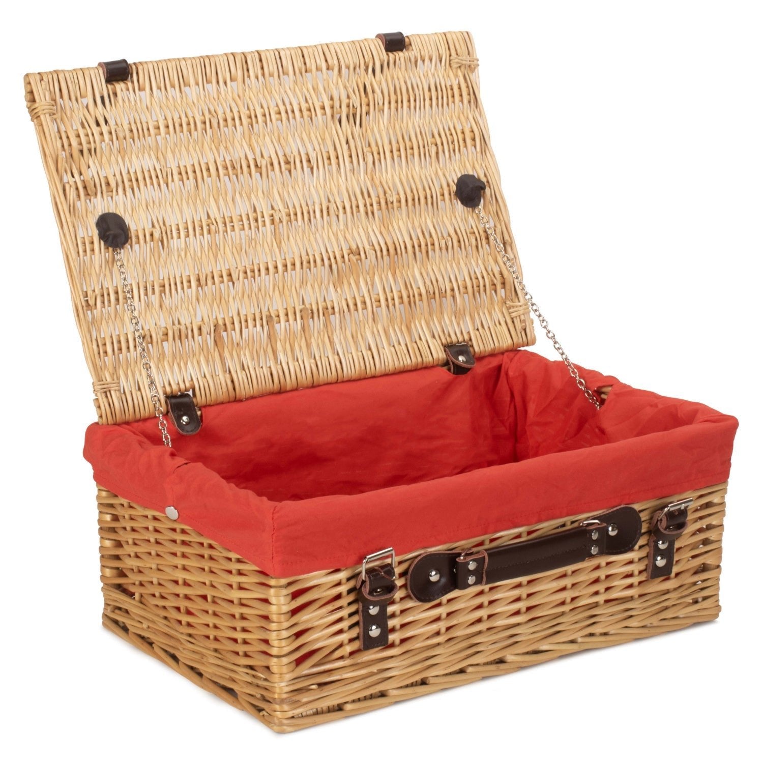 18 Inch Buff Willow Hamper Trunk with Red Lining - REGN