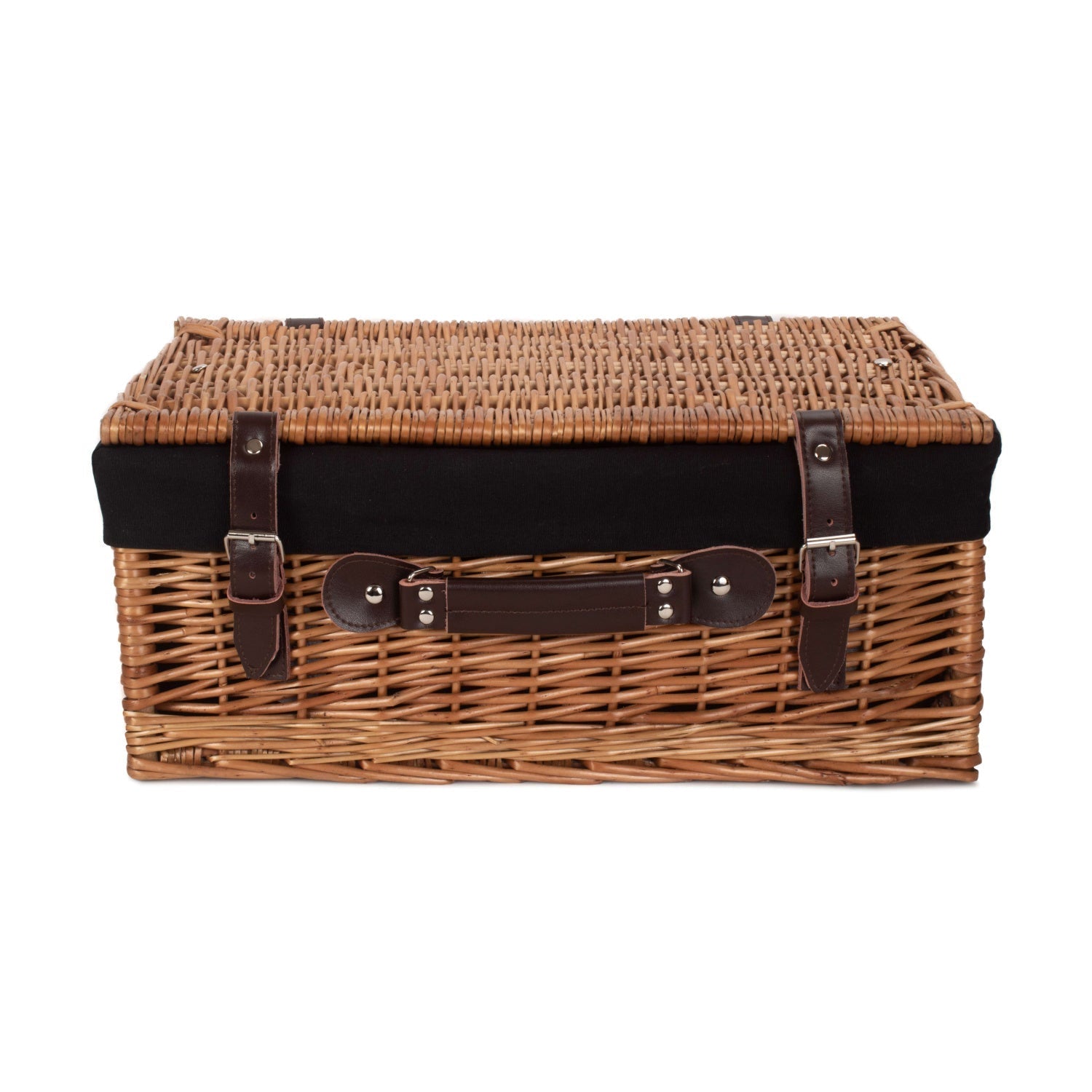 18 Inch Double Steamed Willow Hamper Trunk with Black Lining - REGN