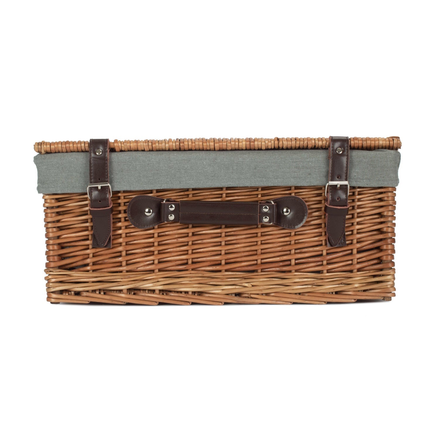 18 Inch Double Steamed Willow Hamper Trunk with Grey Sage Lining - REGN