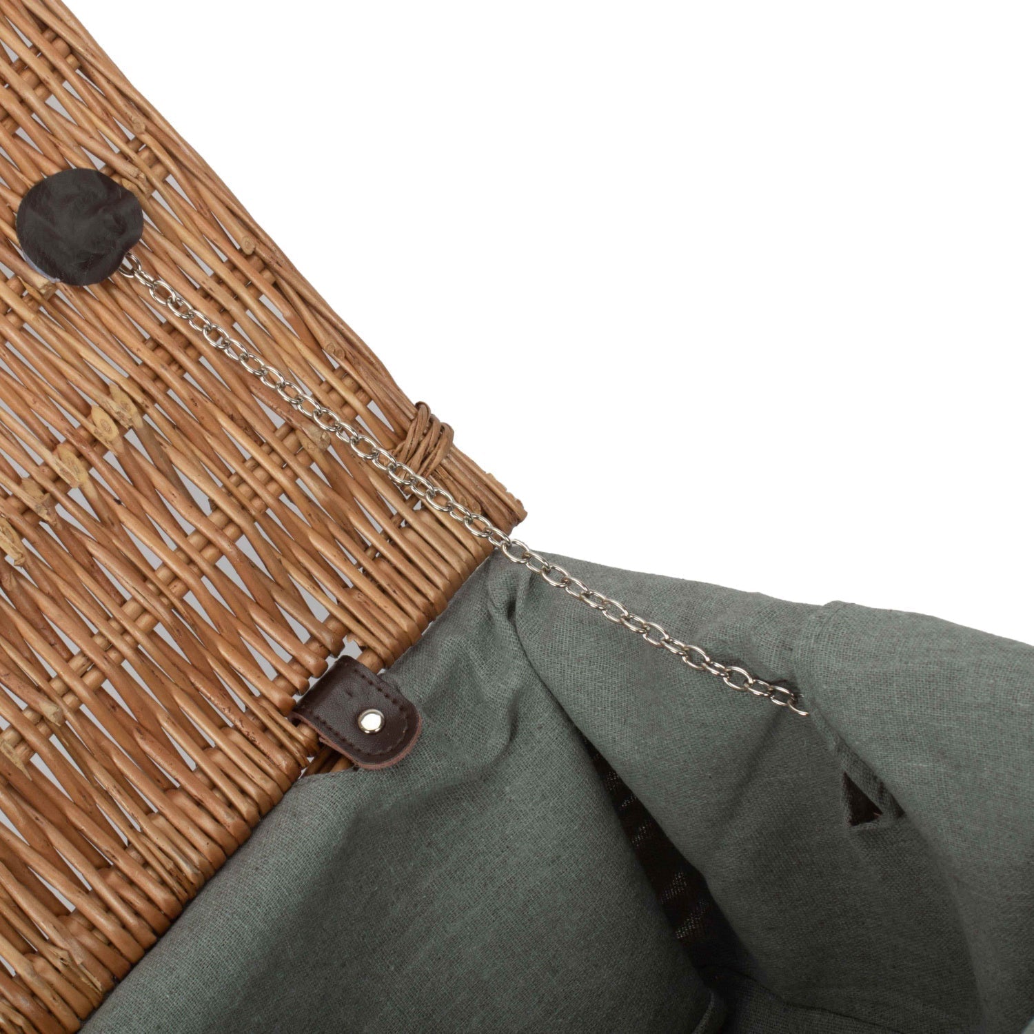 18 Inch Double Steamed Willow Hamper Trunk with Grey Sage Lining - REGN