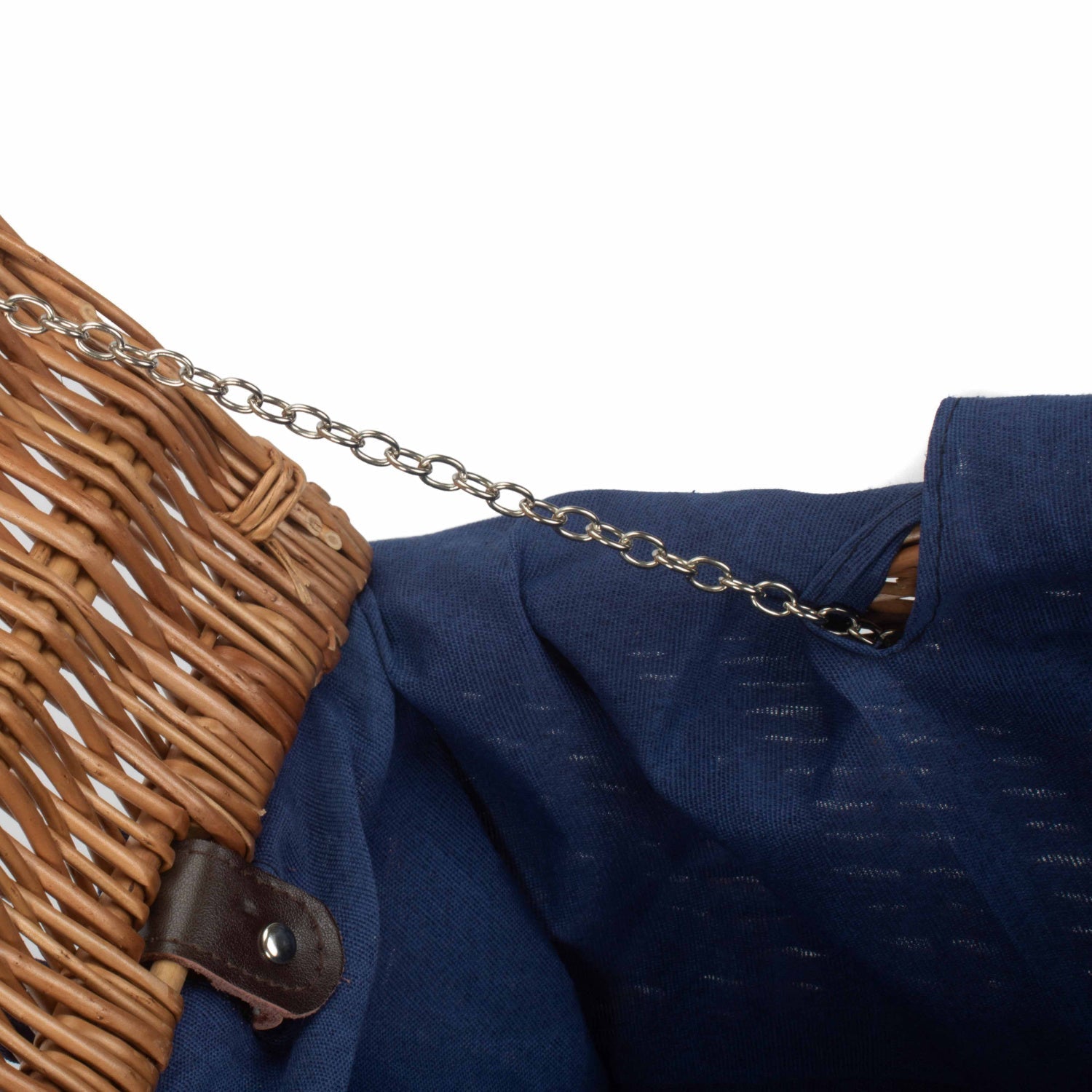 18 Inch Double Steamed Willow Hamper Trunk with Navy Blue Lining - REGN