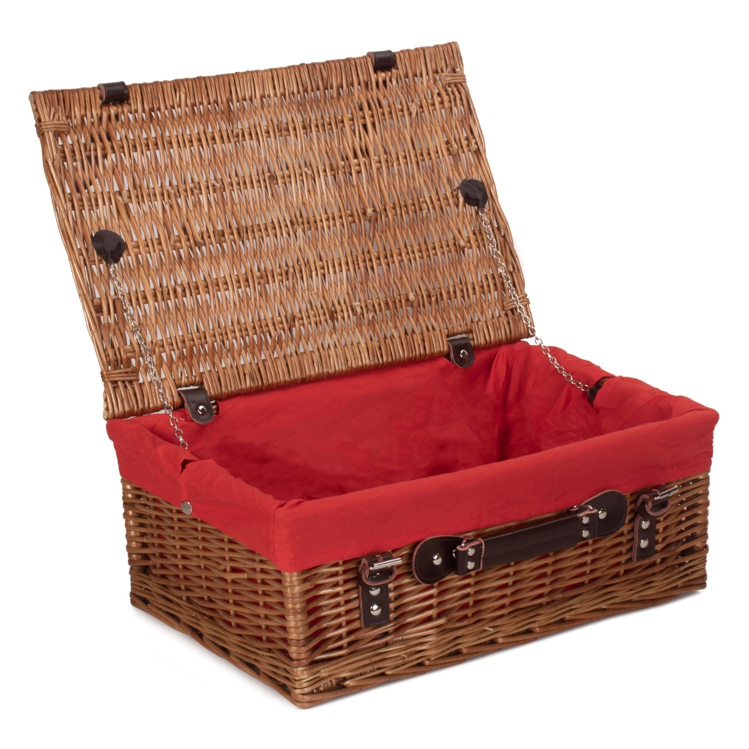 18 Inch Double Steamed Willow Hamper Trunk with Red Lining - REGN
