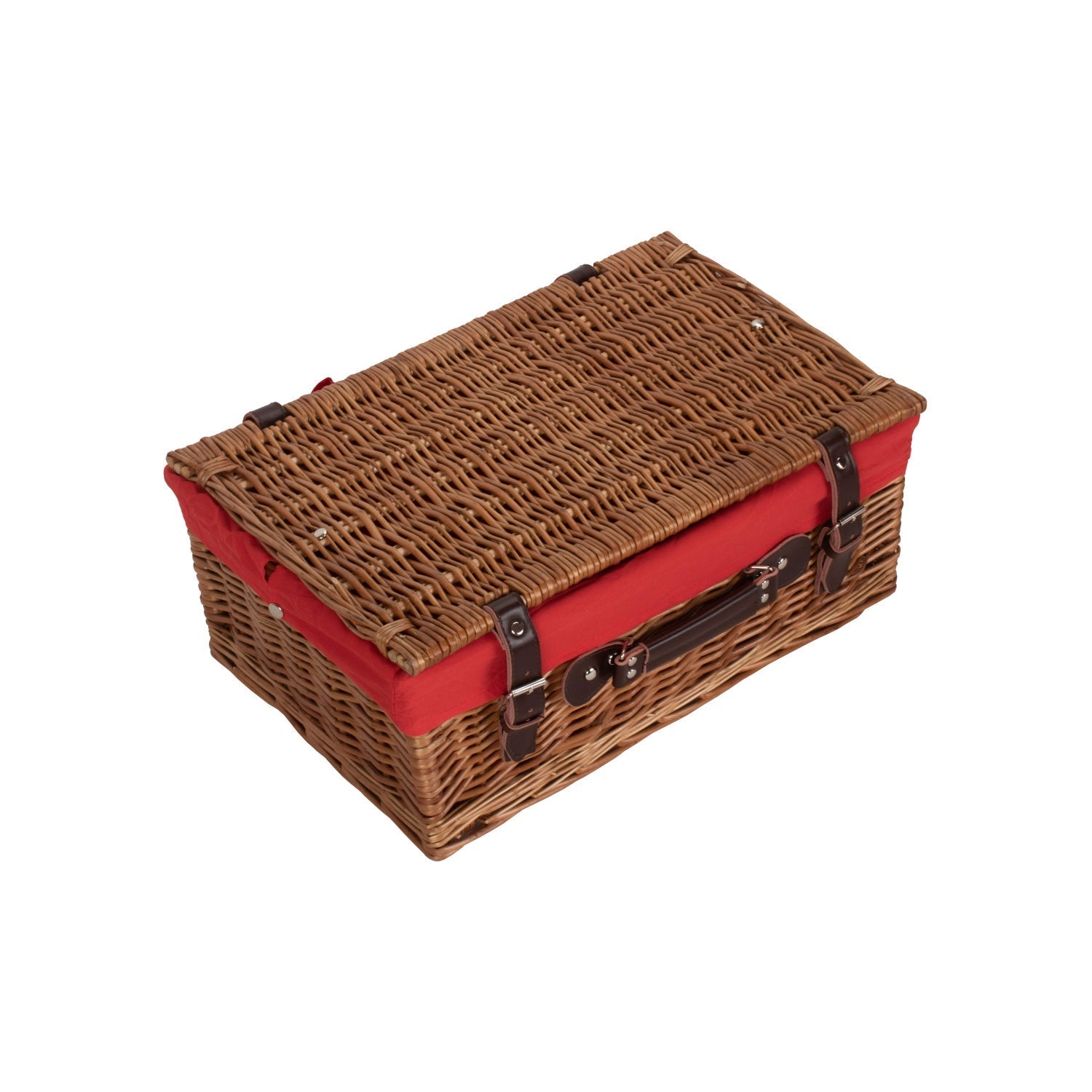 18 Inch Double Steamed Willow Hamper Trunk with Red Lining - REGN
