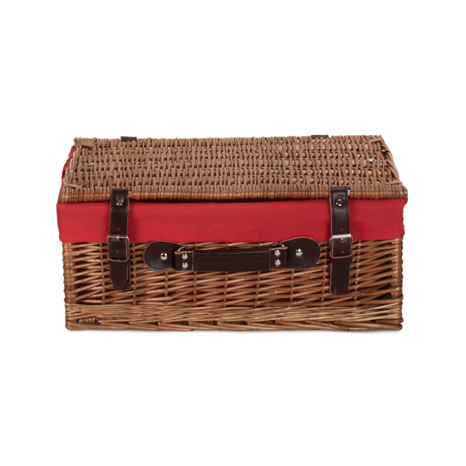 18 Inch Double Steamed Willow Hamper Trunk with Red Lining - REGN