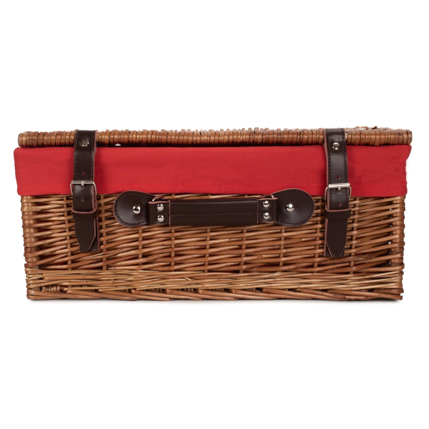 18 Inch Double Steamed Willow Hamper Trunk with Red Lining - REGN