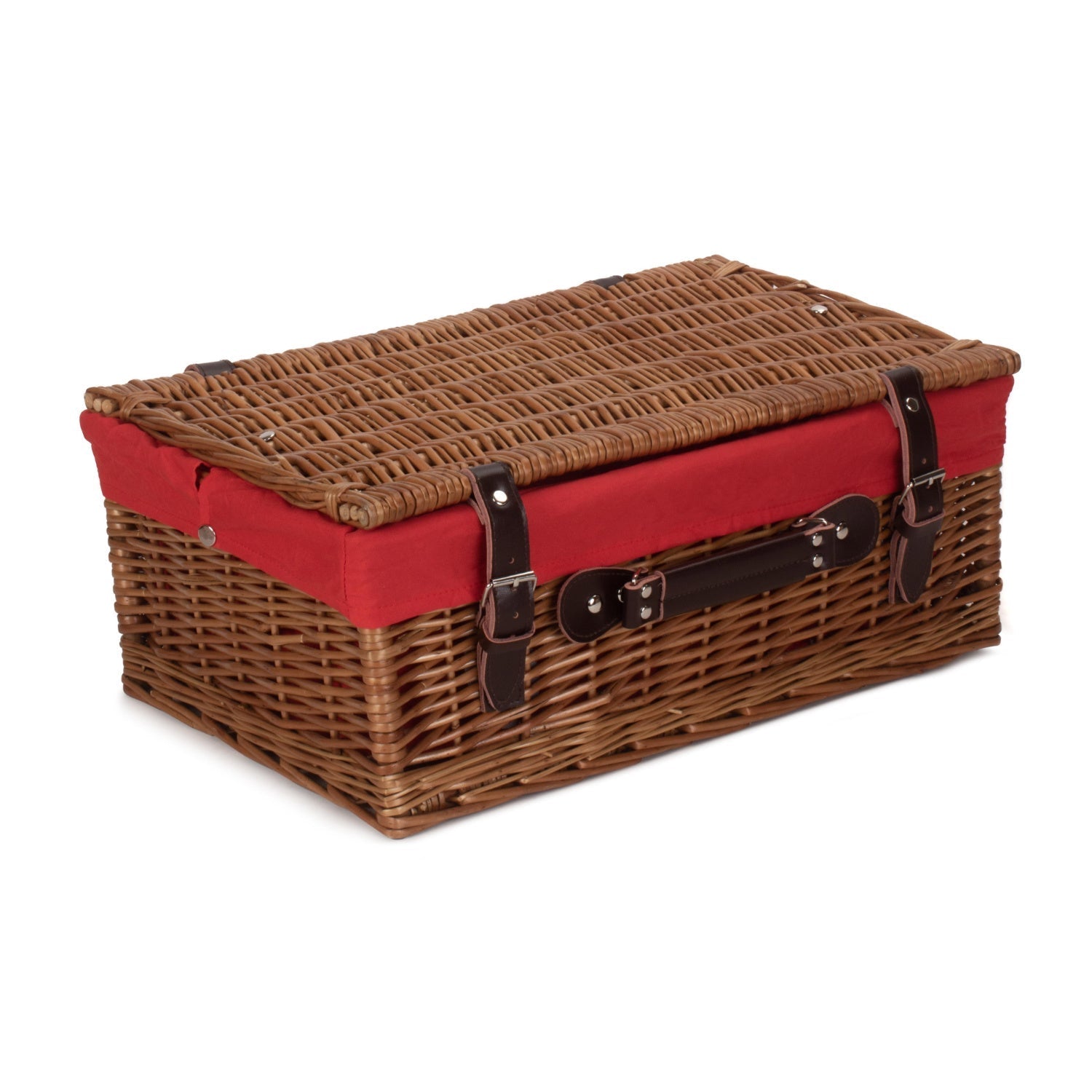 18 Inch Double Steamed Willow Hamper Trunk with Red Lining - REGN