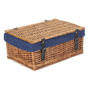 18 Inch Split Willow Hamper with Navy Blue Lining - REGN