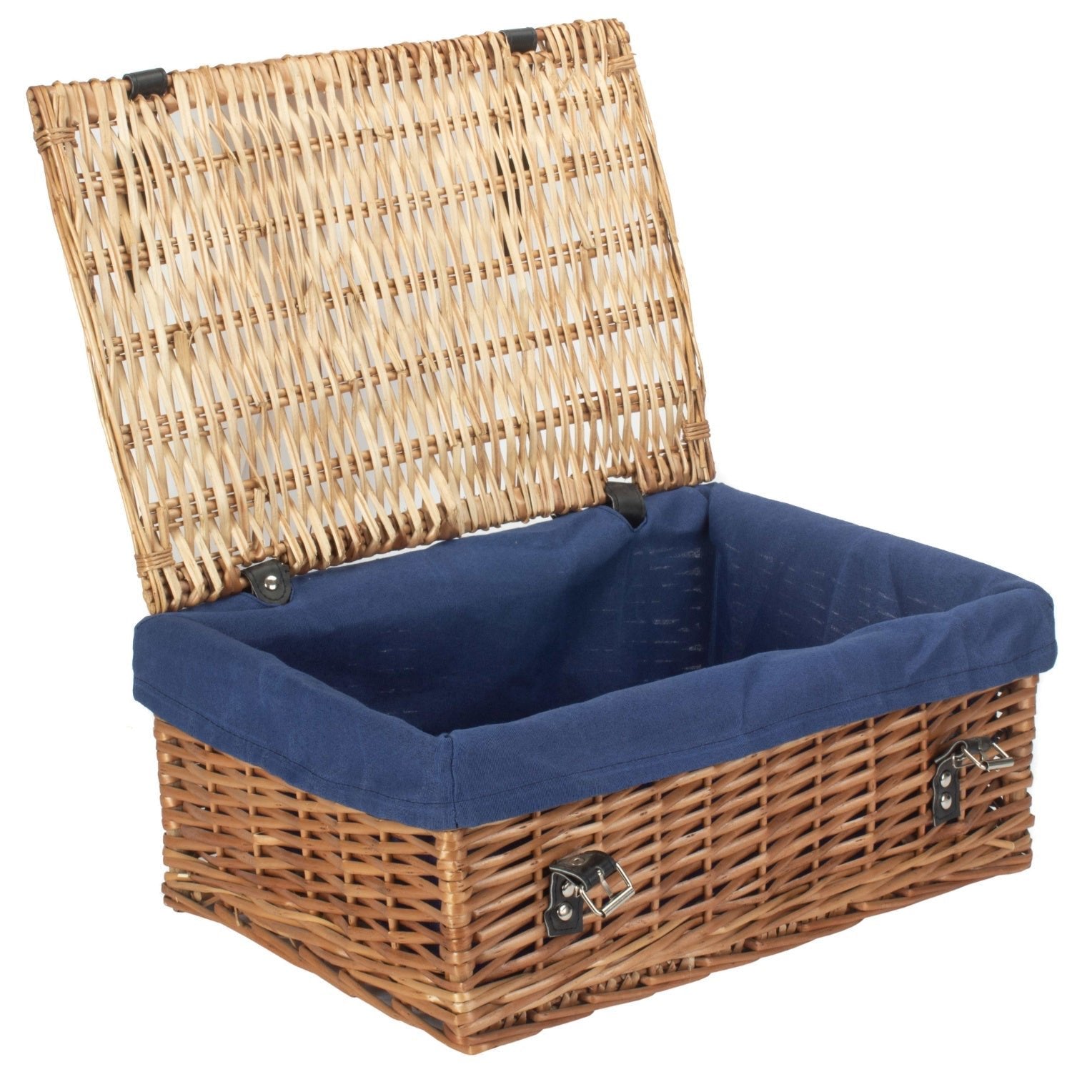18 Inch Split Willow Hamper with Navy Blue Lining - REGN