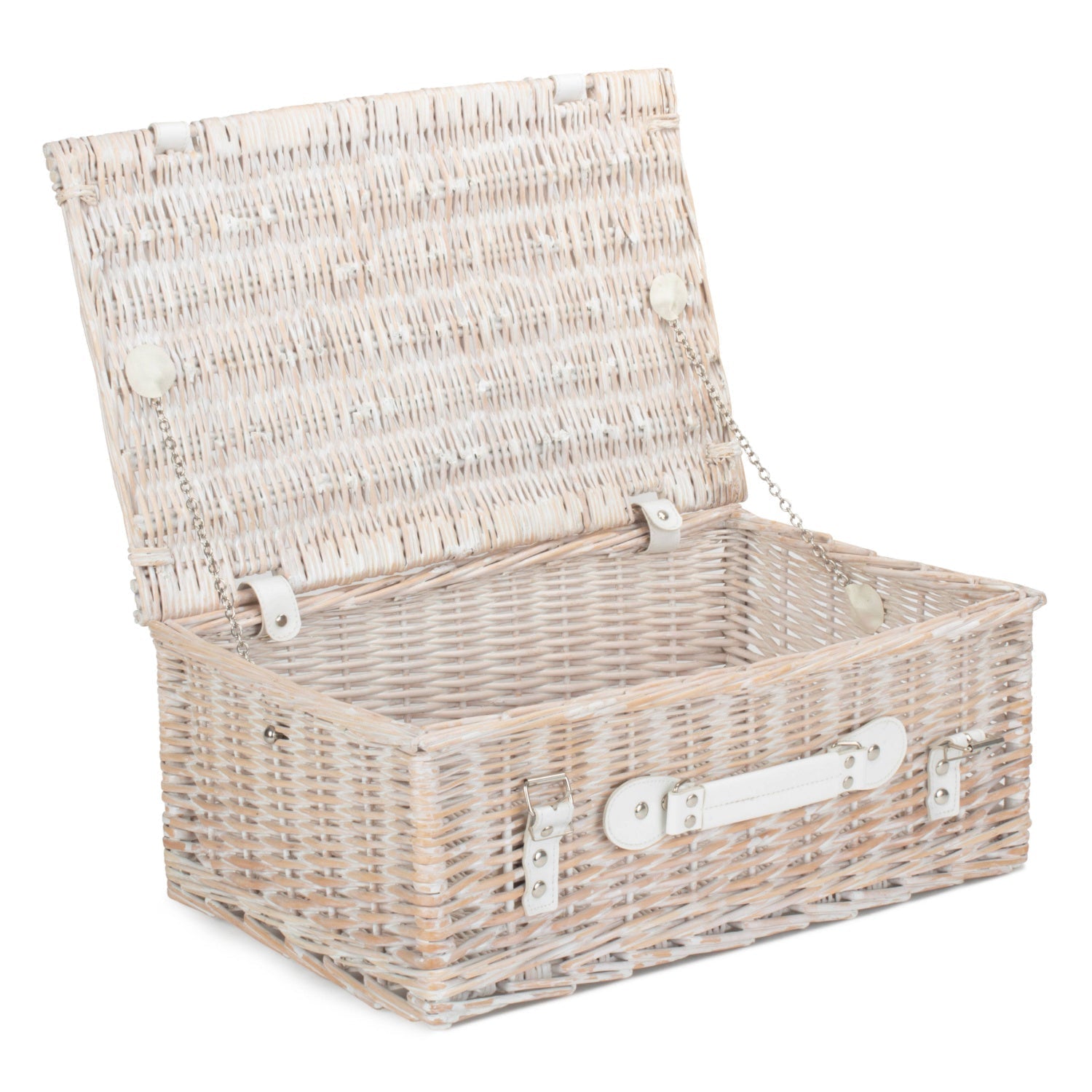 18 Inch White Wash Willow Hamper - REGN