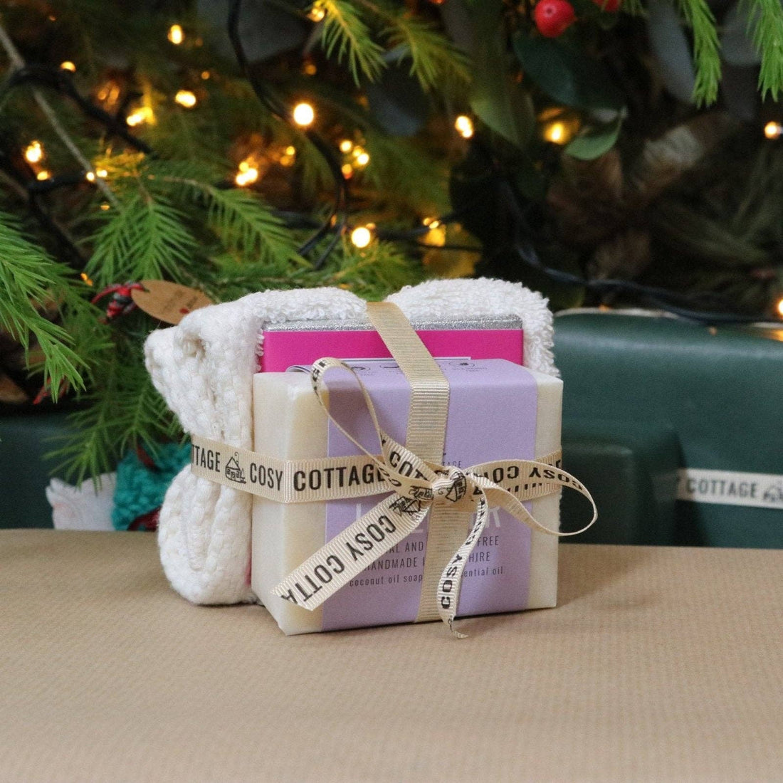 Ladies Christmas Surprise Bundle – Natural Soap, Chocolate & Organic Cloth