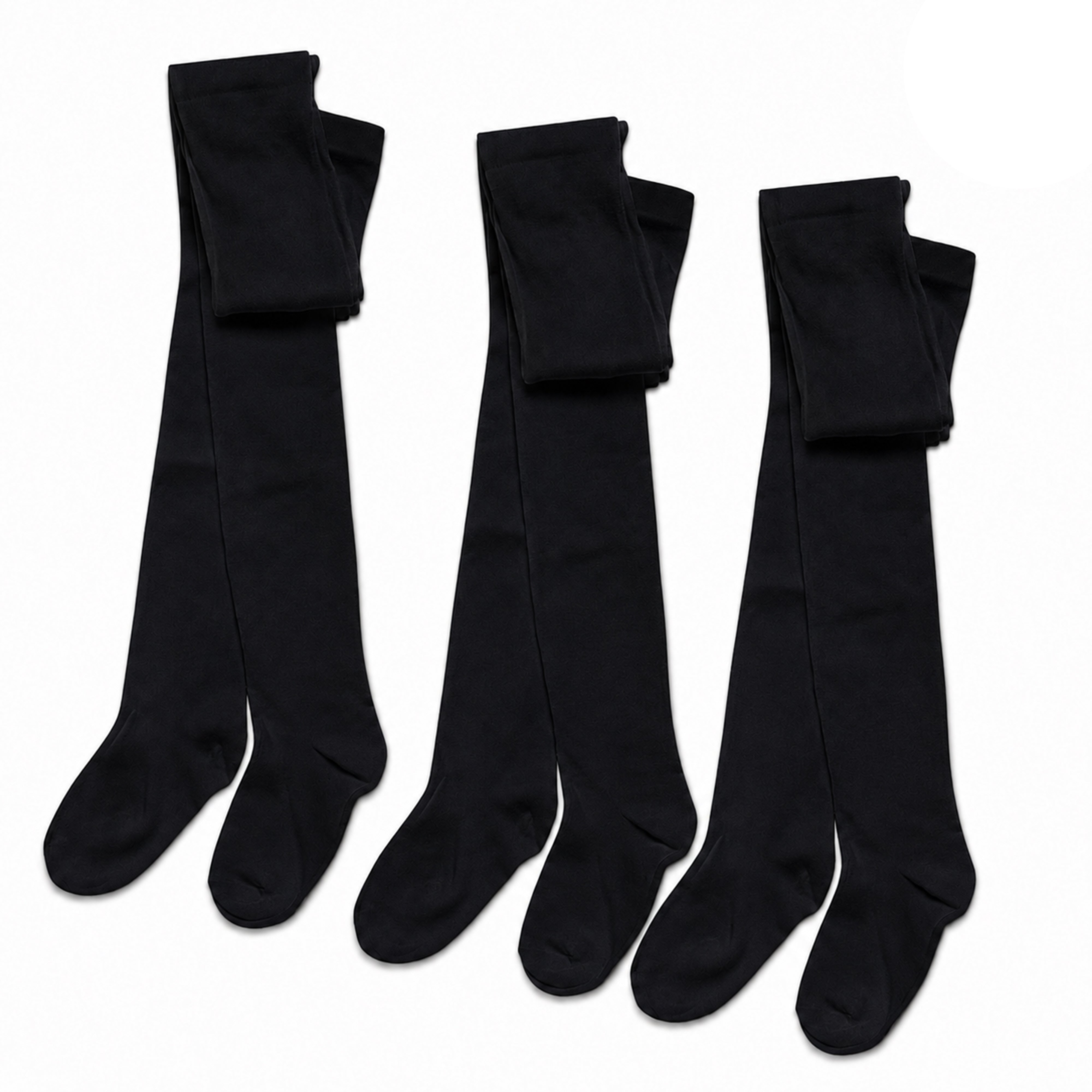 Sock Stack Girls Cotton Lycra Tights 3 Pairs Cotton Rich Back To School Uniform Reinforced Heel Toe Multipack Value