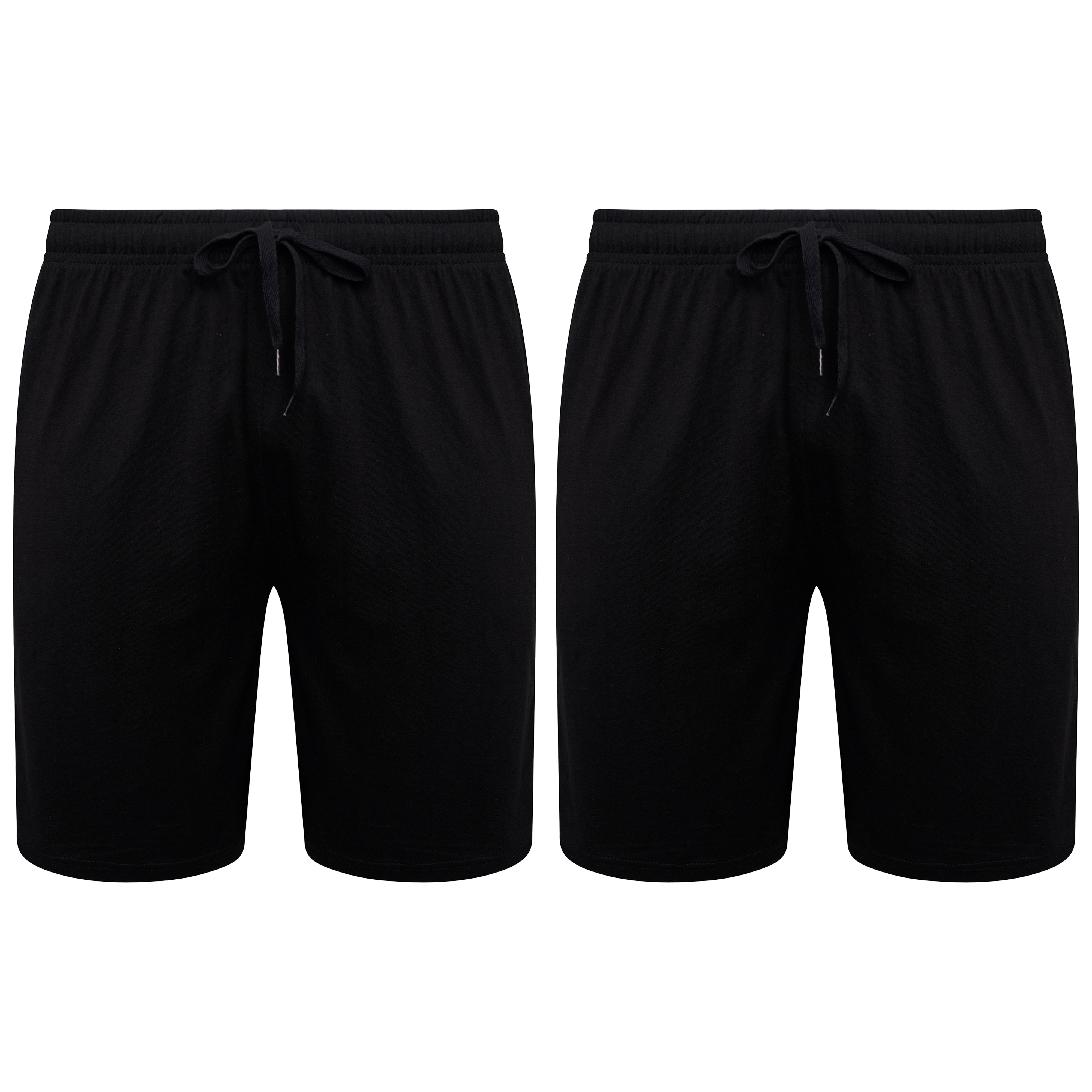 Sock Stack Men's Cotton Lounge Shorts Stretchable 2 Pack Black Navy Grey Durable