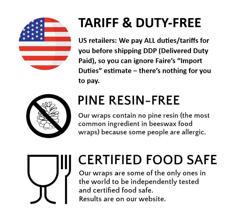 Beeswax Food Wraps End of Stock Bargain Set of 3 | Certified Food Safe