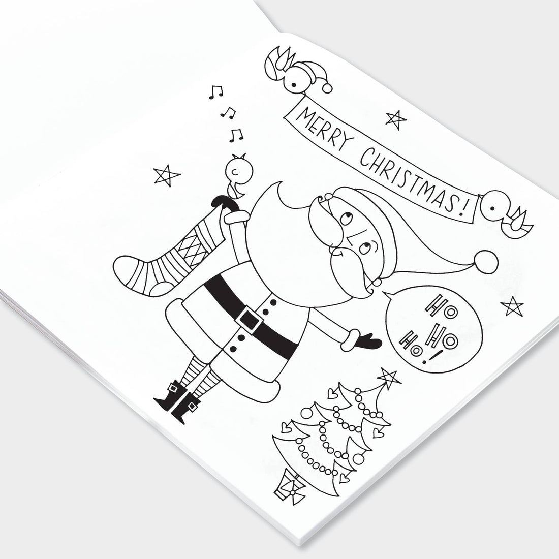 Children’s Christmas Colouring Book – Santa Scene