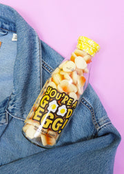 You're A Good Egg Gummy Fried Eggs Gift Bottle | Retro Sweet Gift | Reusable Glass Bottle