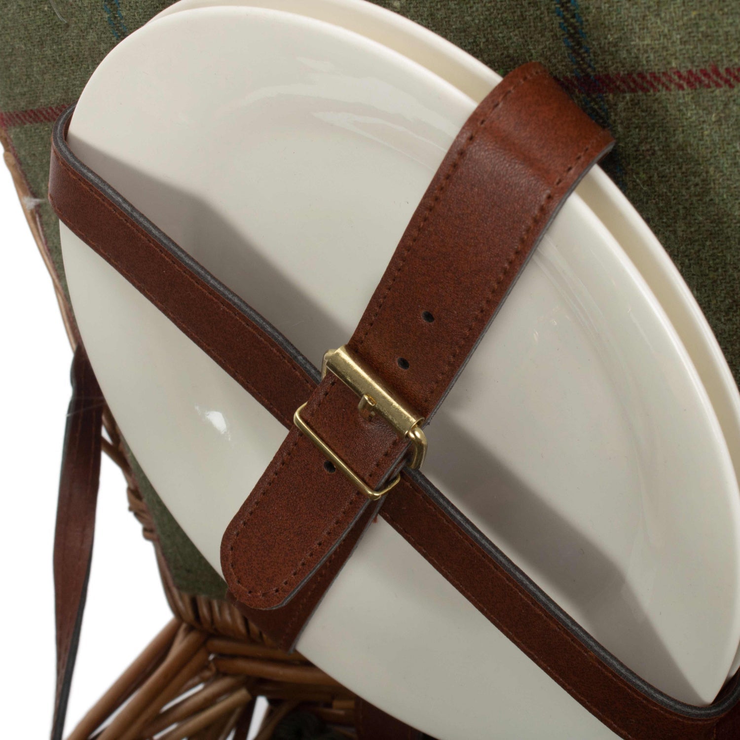 2 Person Green Tweed Double Lidded Hamper - REGN