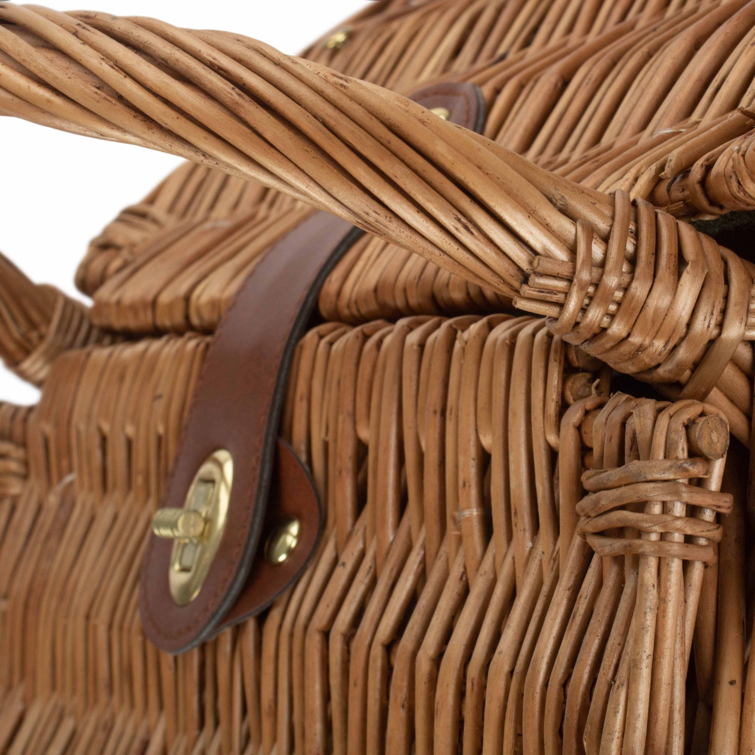 2 Person Green Tweed Double Lidded Hamper - REGN