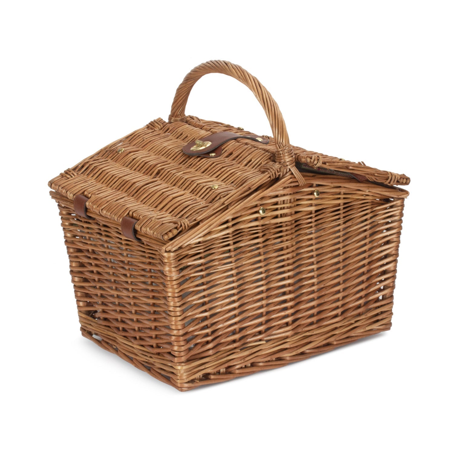 2 Person Green Tweed Double Lidded Hamper - REGN