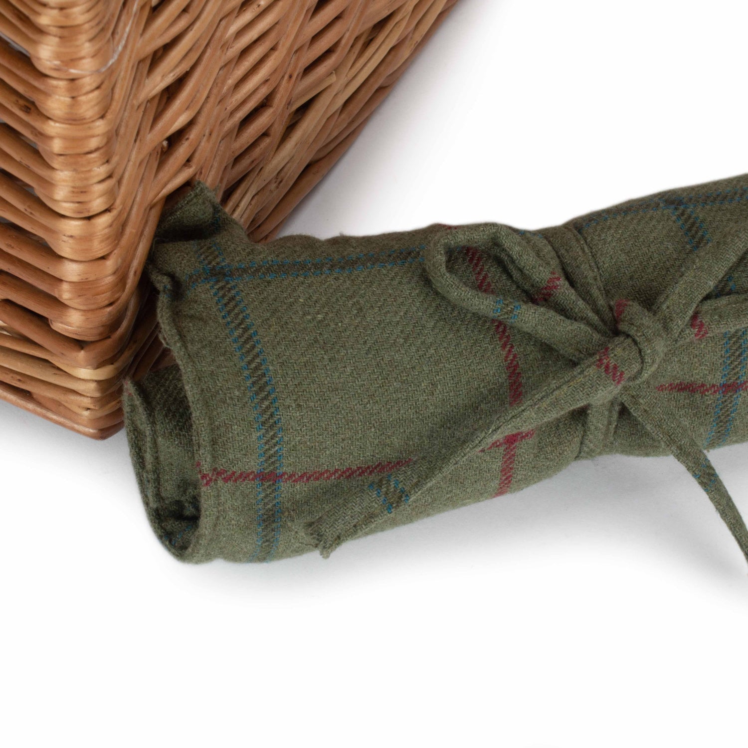 2 Person Green Tweed Double Lidded Hamper - REGN