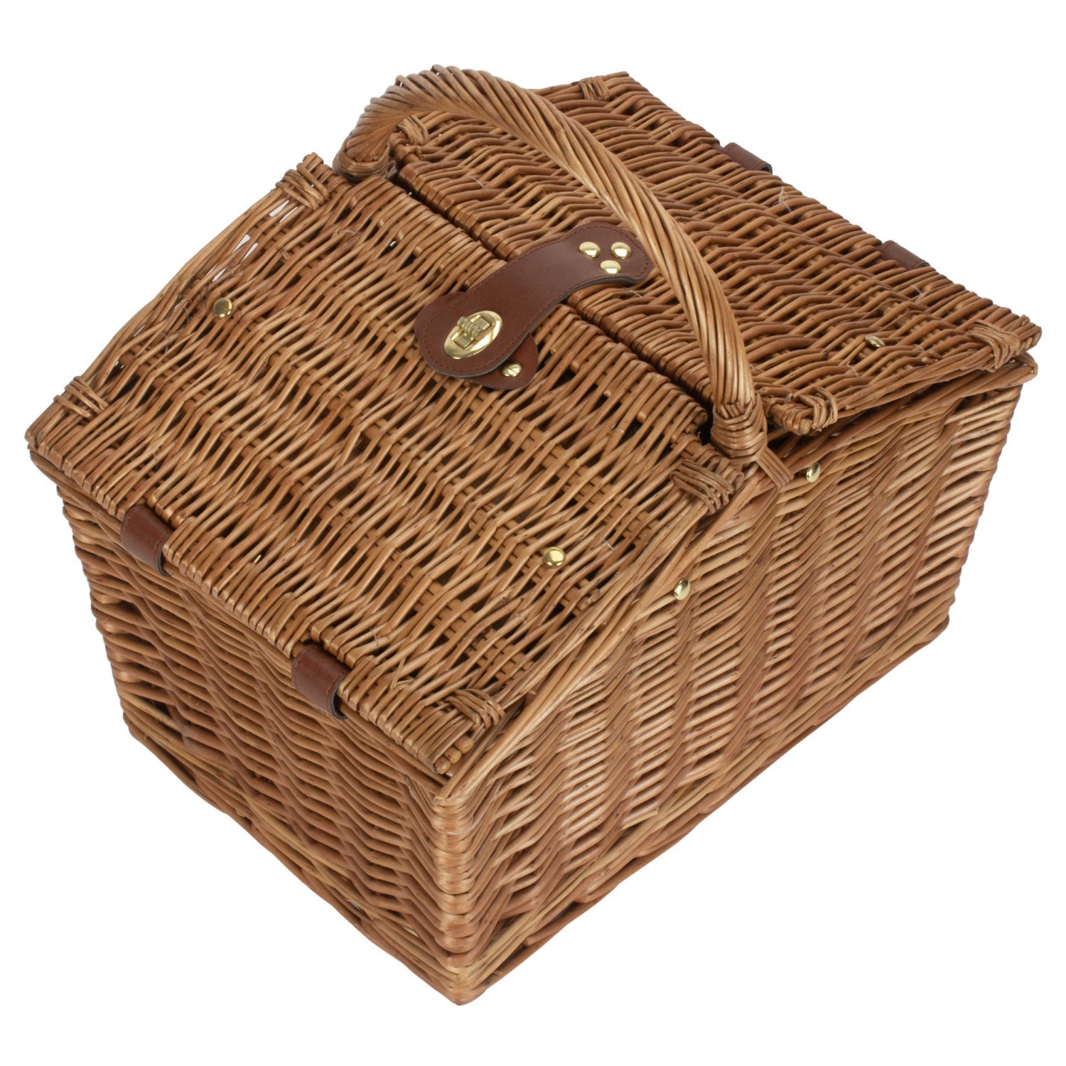 2 Person Green Tweed Double Lidded Hamper - REGN