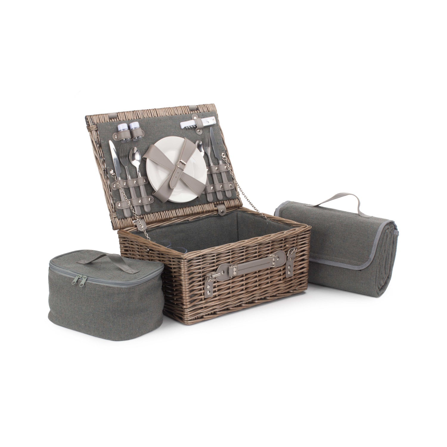2 Person Grey Tweed Hamper - REGN