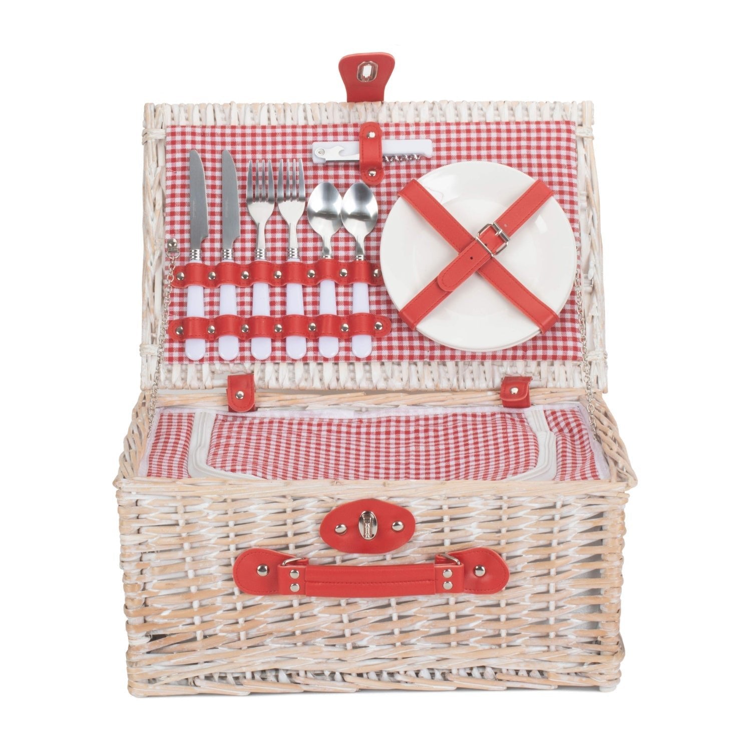 2 Person Red & White Gingham Fitted Hamper - REGN