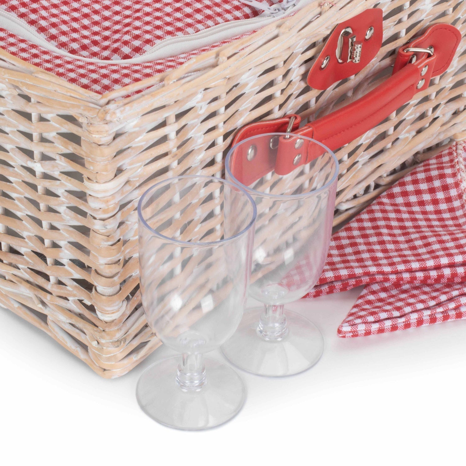 2 Person Red & White Gingham Fitted Hamper - REGN