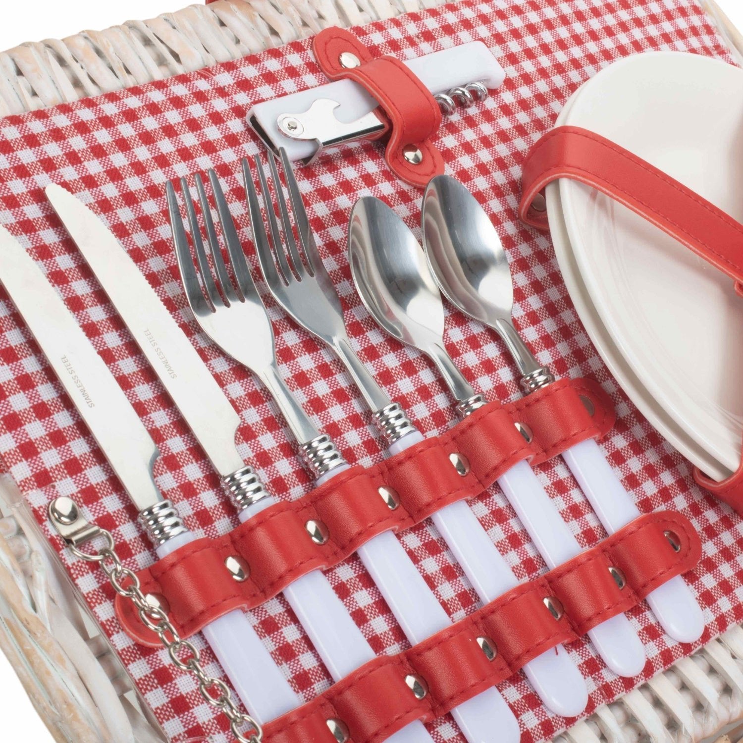 2 Person Red & White Gingham Fitted Hamper - REGN