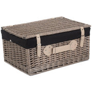 20 Inch Antique Wash Willow Hamper with Black Lining - REGN