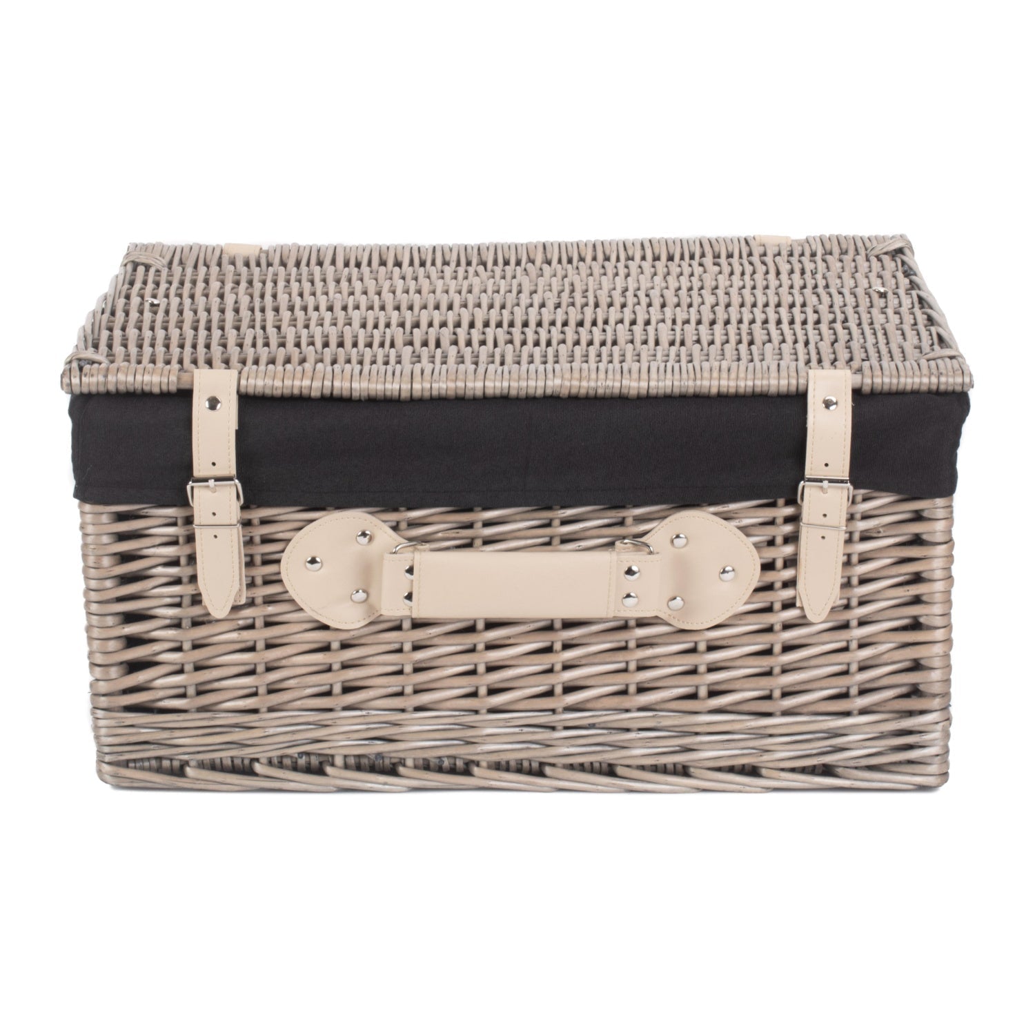 20 Inch Antique Wash Willow Hamper with Black Lining - REGN