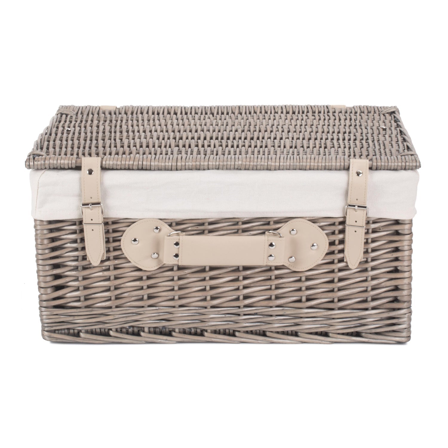 20 Inch Antique Wash Willow Hamper with White Lining - REGN
