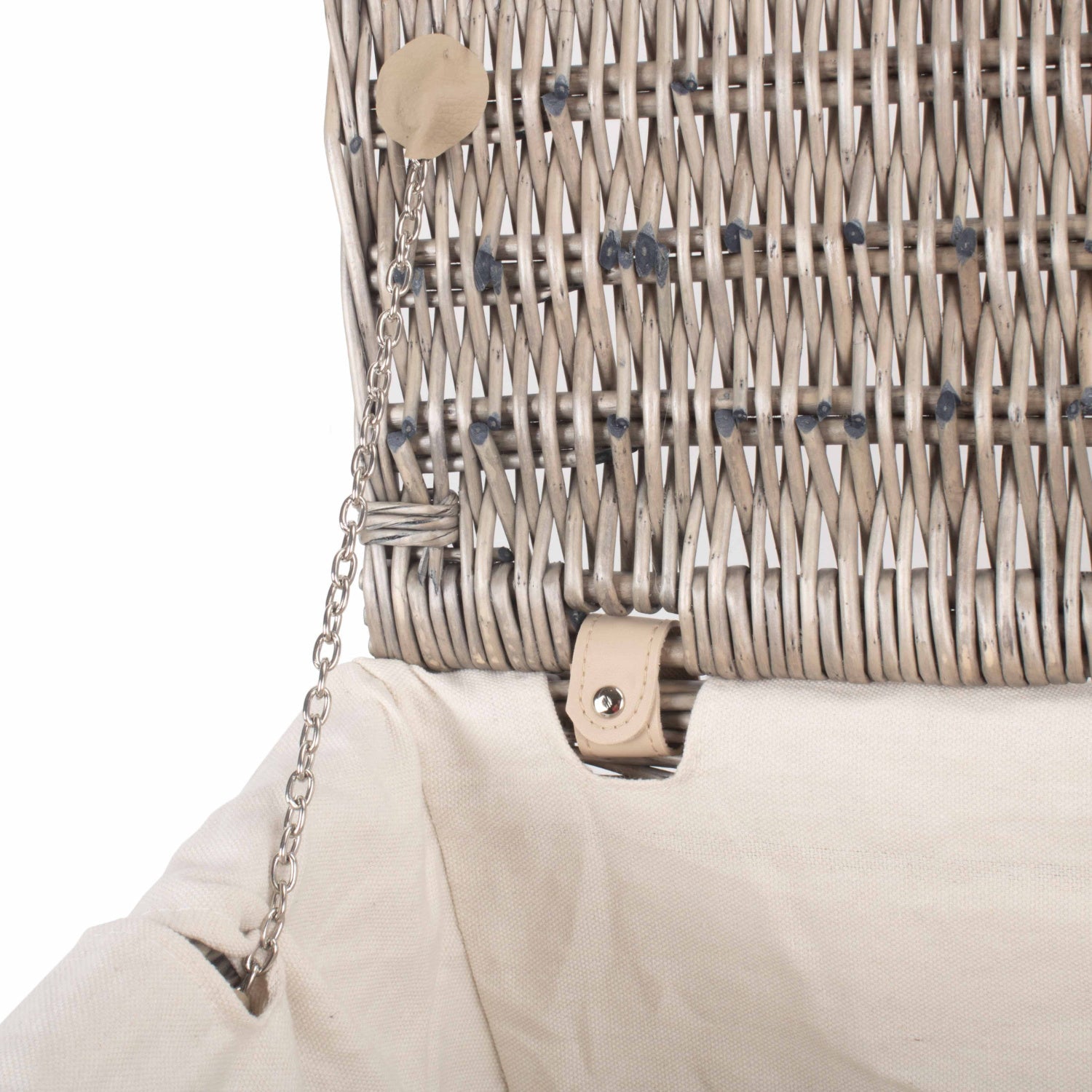 20 Inch Antique Wash Willow Hamper with White Lining - REGN