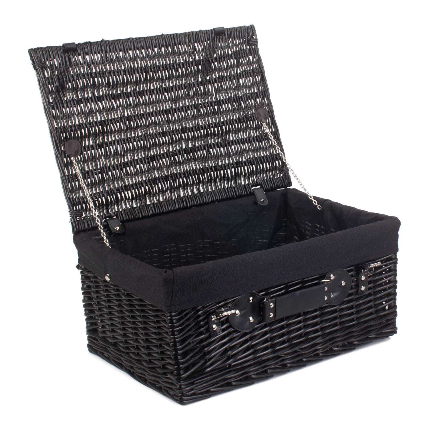 20 Inch Black Willow Hamper with Black Lining - REGN