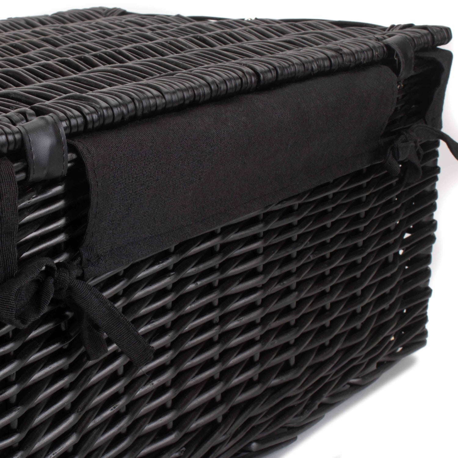 20 Inch Black Willow Hamper with Black Lining - REGN