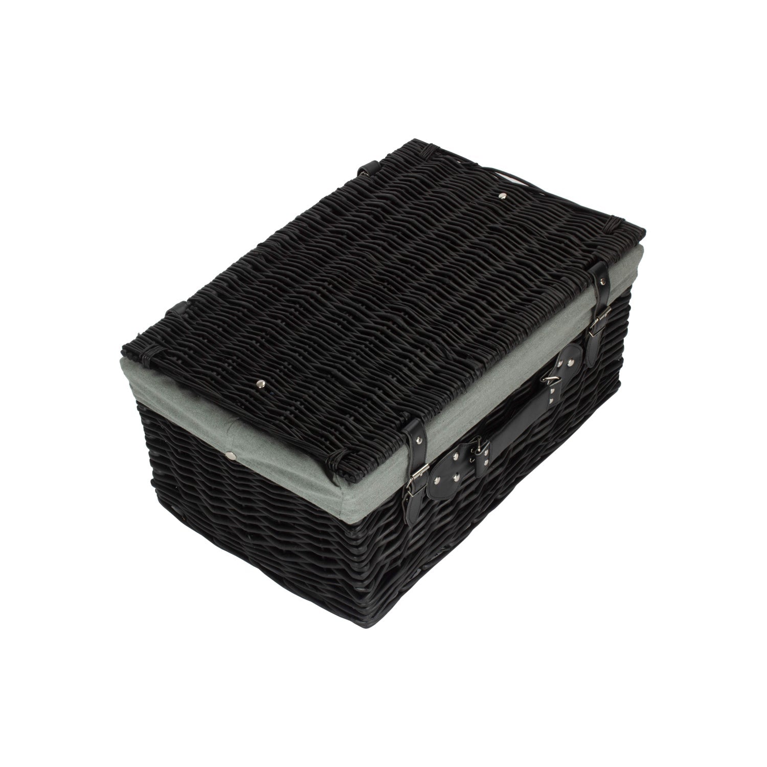 20 Inch Black Willow Hamper with Grey Sage Lining - REGN