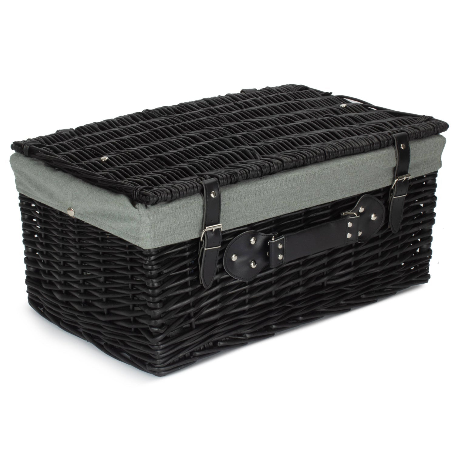 20 Inch Black Willow Hamper with Grey Sage Lining - REGN