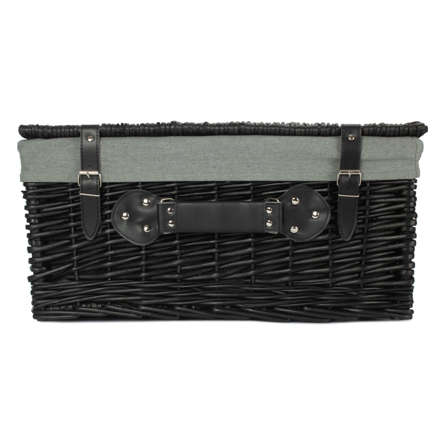 20 Inch Black Willow Hamper with Grey Sage Lining - REGN