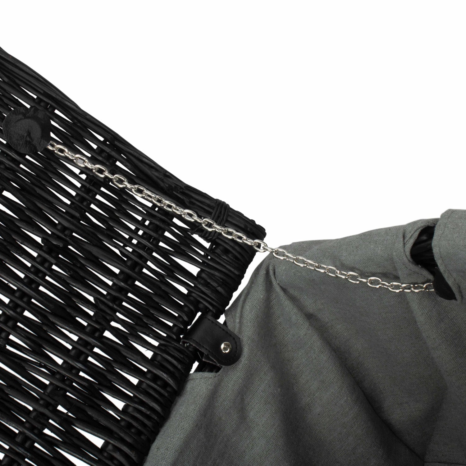 20 Inch Black Willow Hamper with Grey Sage Lining - REGN