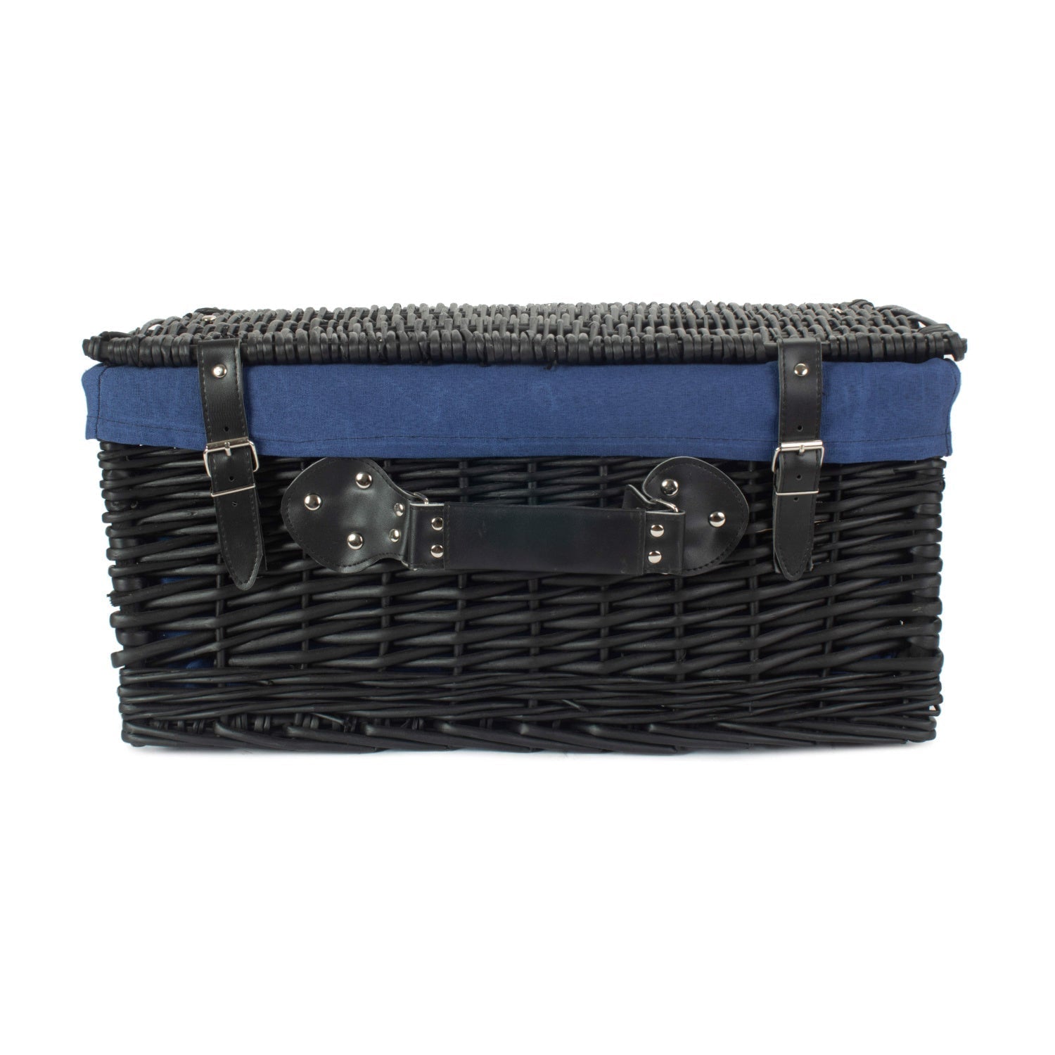 20 Inch Black Willow Hamper with Navy Blue Lining - REGN